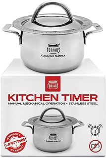 FORJARS Manual Cooking Timer with 60-Minute Loud Alarm, No Batteries Needed
