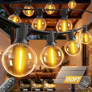 Addlon 150FT Solar-Powered LED String Lights with Remote Control