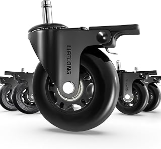 Lifelong Heavy-Duty Black Office Chair Wheel Set (5-Pack)