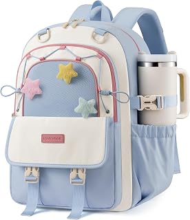 LOVEVOOK Teen Girls' Star Charm Backpack for 15.6" Laptops & Water Bottles