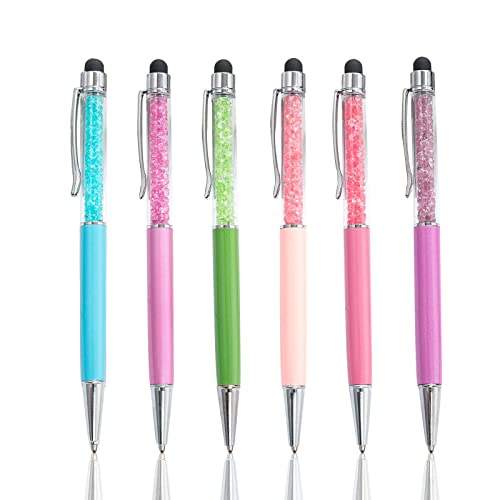 Stylus Pen 2 in 1 Ballpoint Pen, Ballpoint Pen with Stylus Tip, Crystal Diamonds Stylus Pens for Touch Screens Compatible with iPad/Android/Microsoft Tablets and All Universal Touch Screens (Style 2)