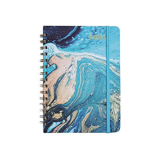 2023 Planner/Calendar, Jan.2023 - Dec.2023, 2023 Planner Weekly and Monthly with Tabs, 6.3" x 8.4", Hardcover + Back Pocket + Twin-Wire Binding, Perfect Daily Organizer - Blue