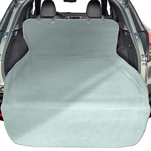 F-color SUV Cargo Liner for Dogs Water Resistant Cargo Liner for SUV, Non-Slip Dog Seat Cover Mat with Bumper Flap Cargo Area Protector for SUVs Sedans Trunk Vans, Large Size, Universal Fit, Grey